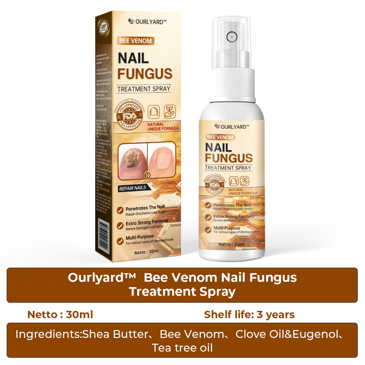 🐝🐝Ourlyard™ Bee Venom Nail Fungus Treatment Spray