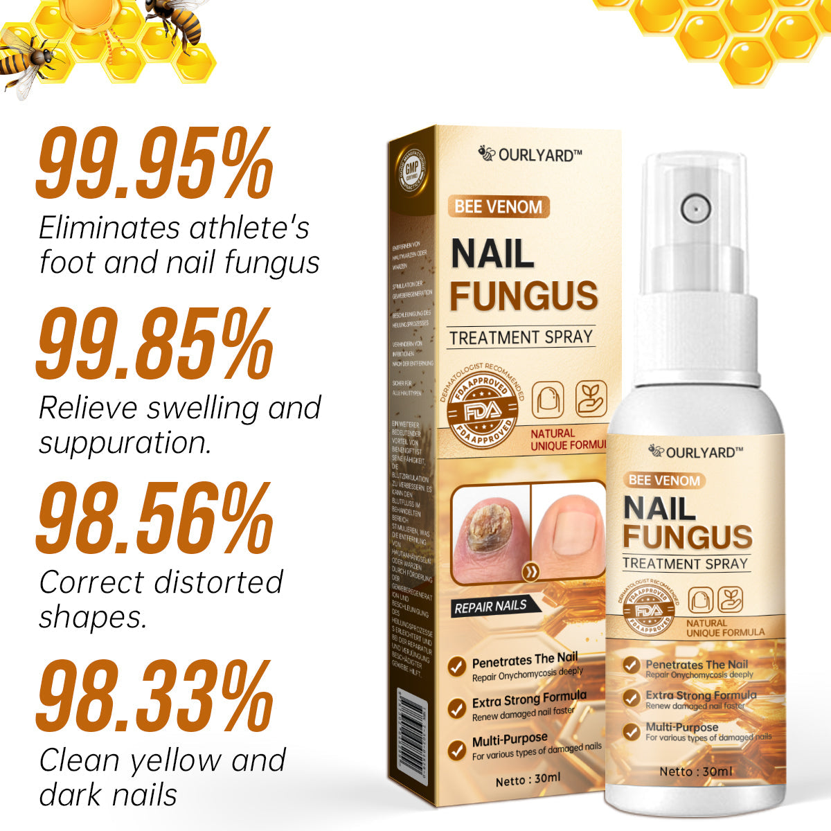 🐝🐝Ourlyard™ Bee Venom Nail Fungus Treatment Spray