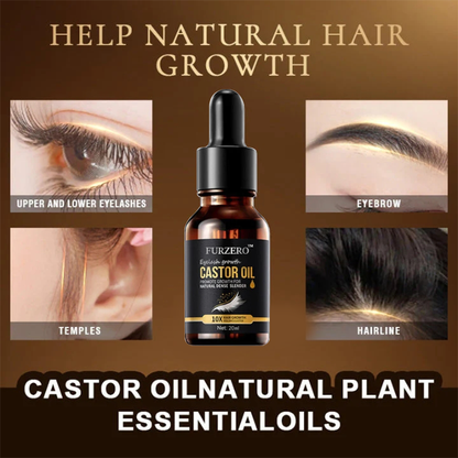 Furzero™ 100% Natural Castor Oil Lash, Brow, and Hair Growth Serum